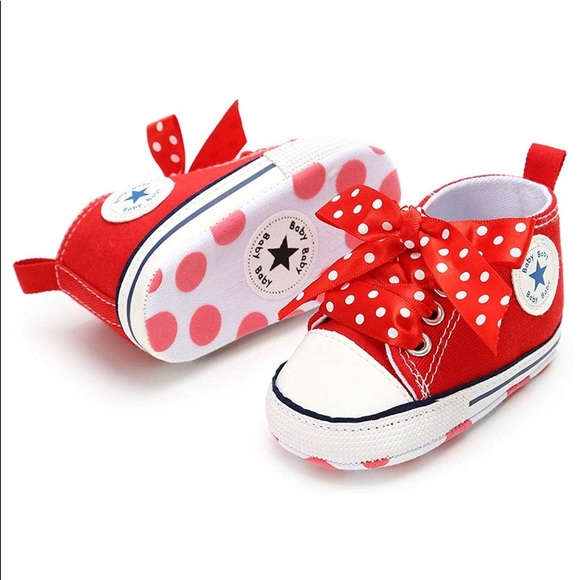 baby girl red converse